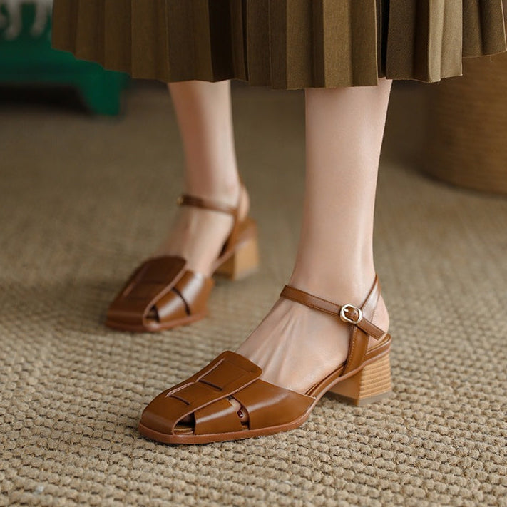 Women's Roman Leather Heels