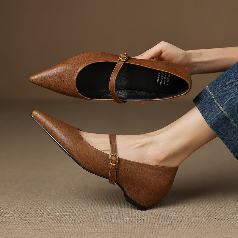 Women's Lambskin Leather Mary Janes
