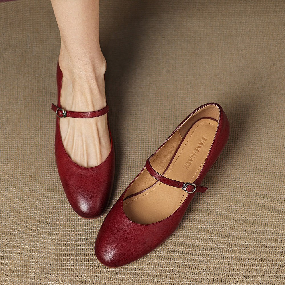 Women's Leather Block Heels