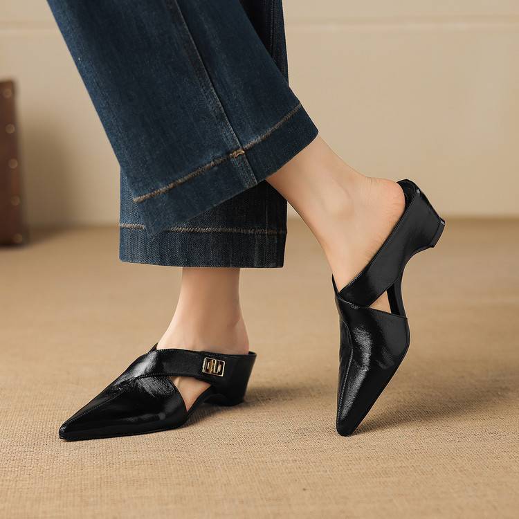 Women's Leather Sculpt Mules