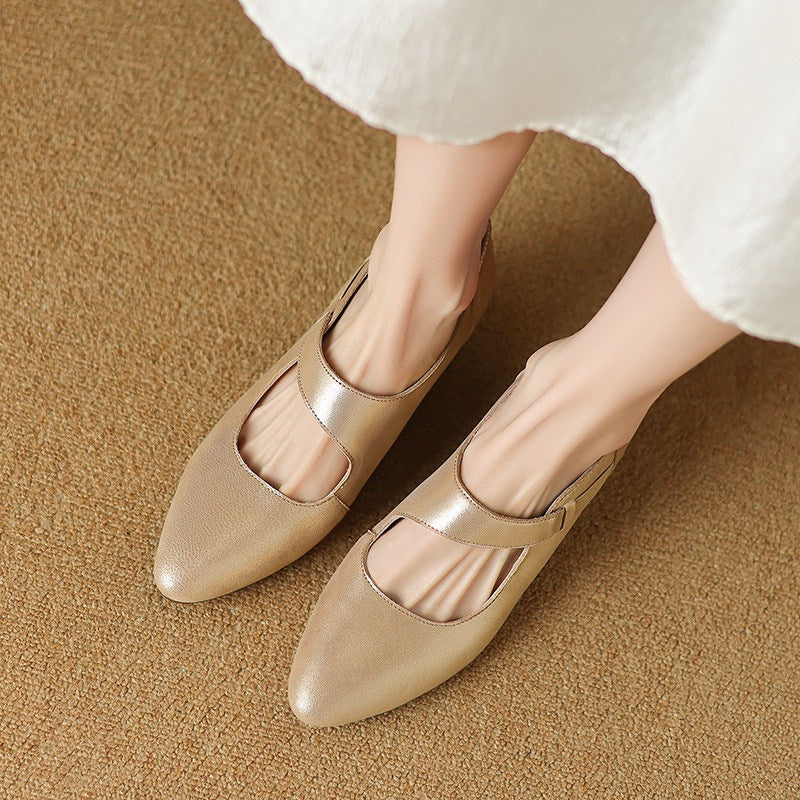 Women's Leather Mary-Jane Heels