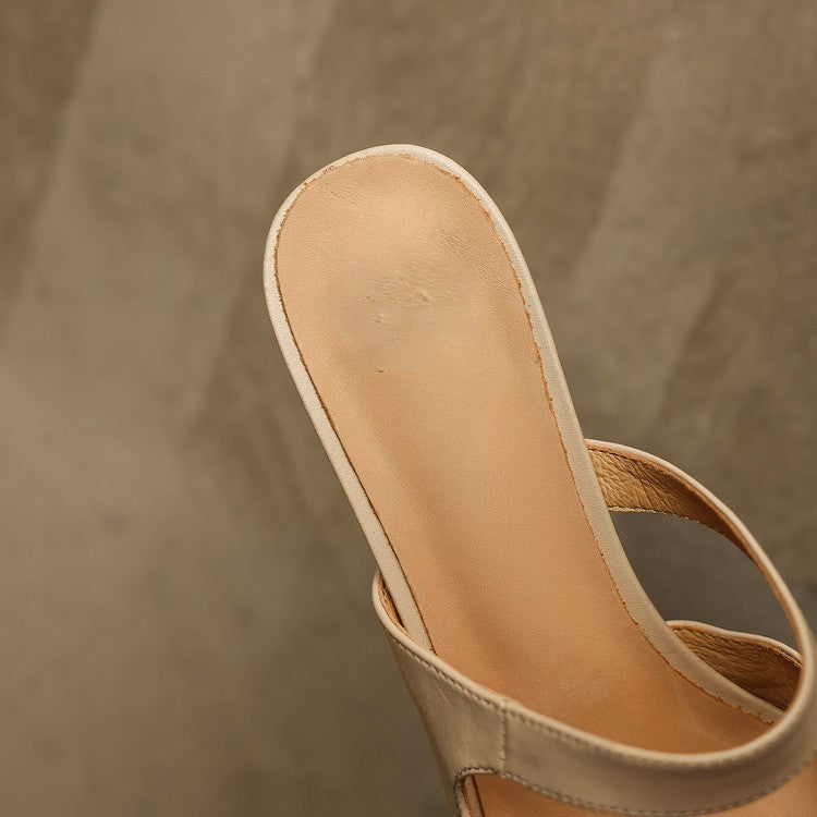 Women's Strap Leather Mules