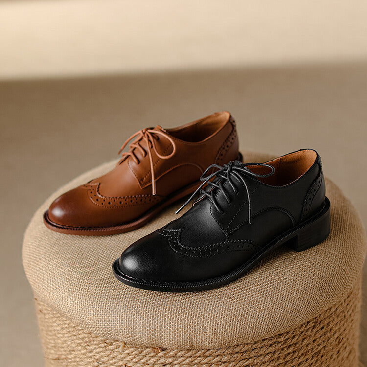 Women's Brogue Leather Oxfords