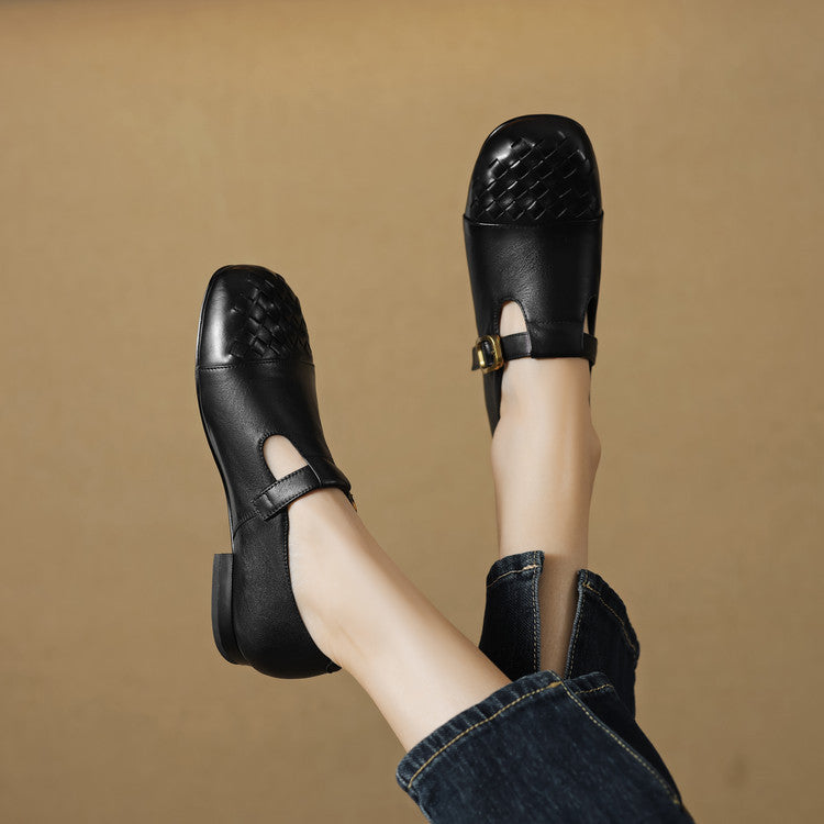 Women's Woven Leather Loafers