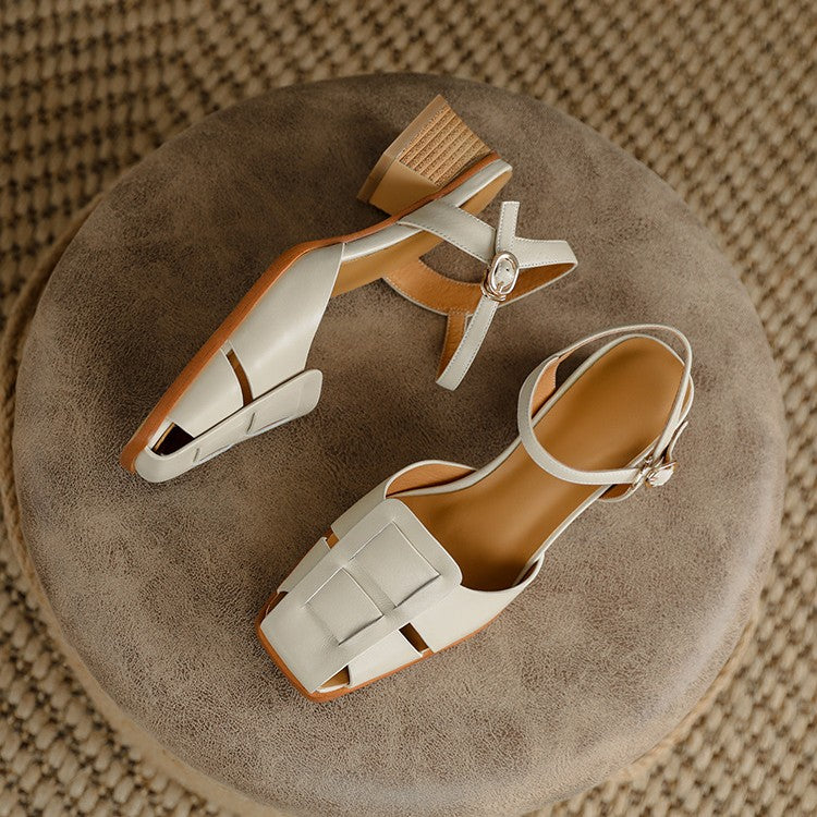 Women's Roman Leather Heels