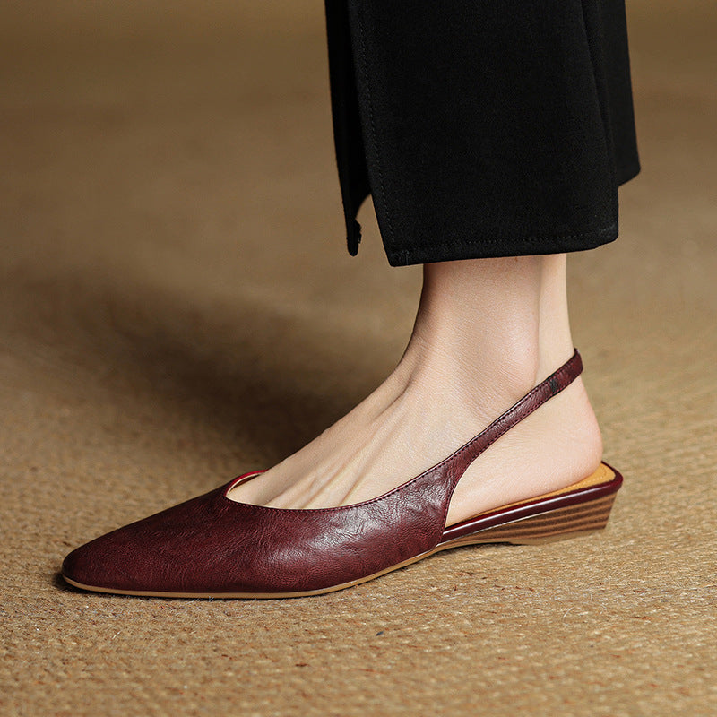Women's Slingback Leather Flats
