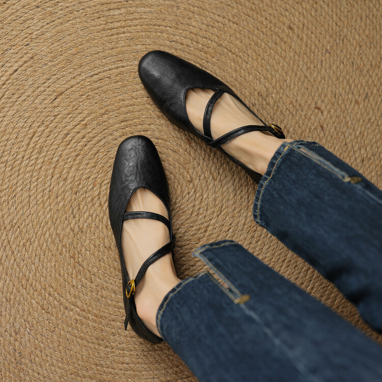 Women's Strap Leather Mary-Jane