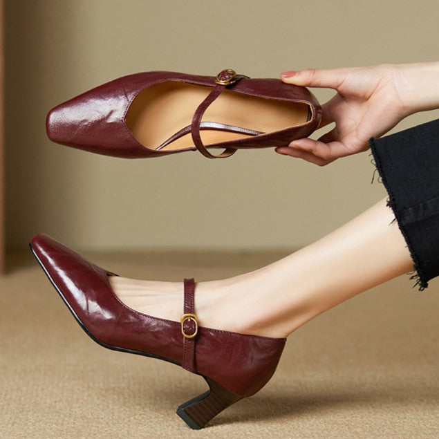 Women's Mary Jane Leather Pumps