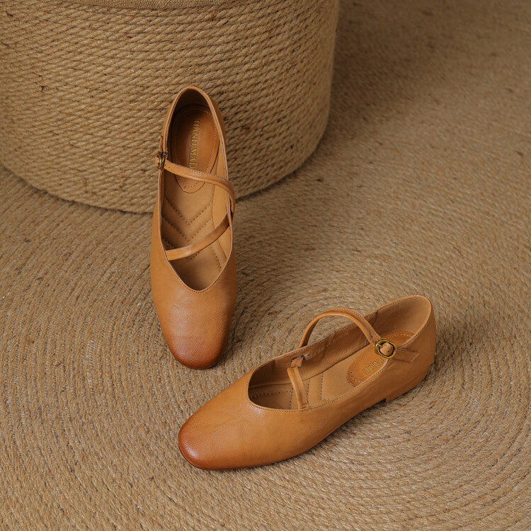 Women's Strap Leather Mary-Jane