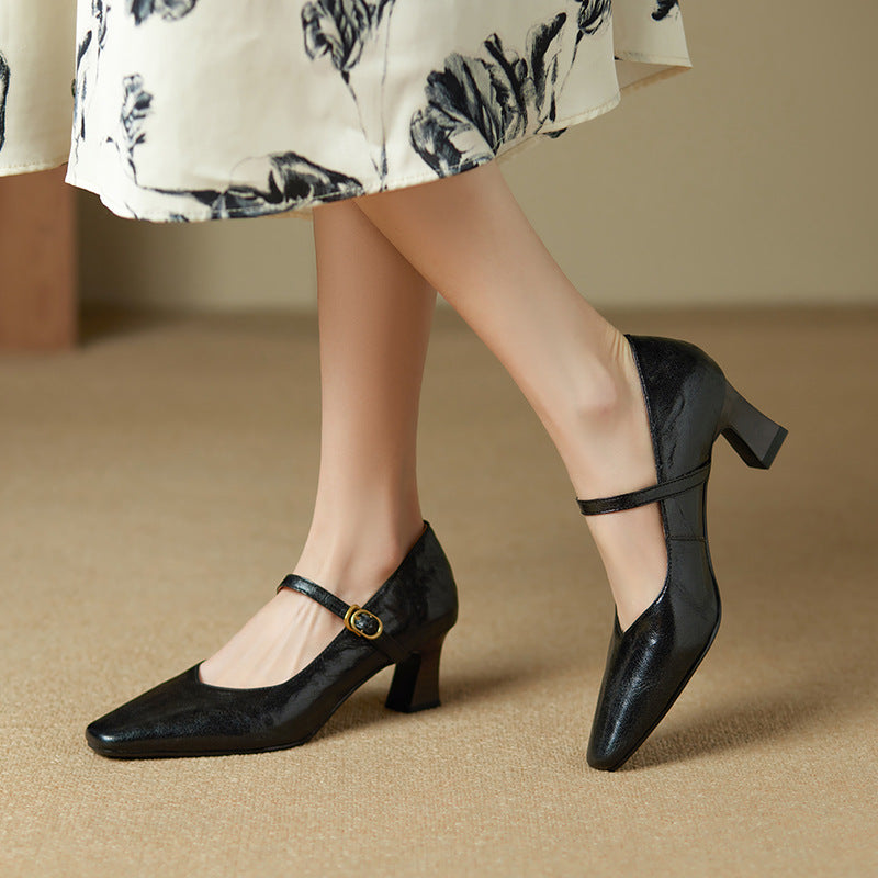 Women's Mary Jane Leather Pumps