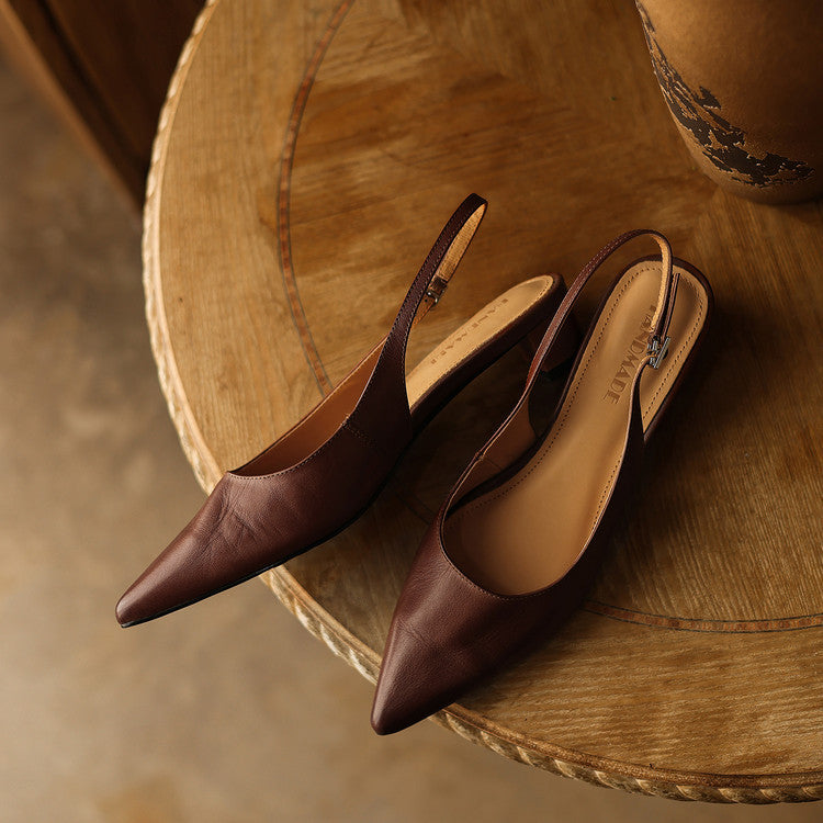 Women's Leather Slingback Heels