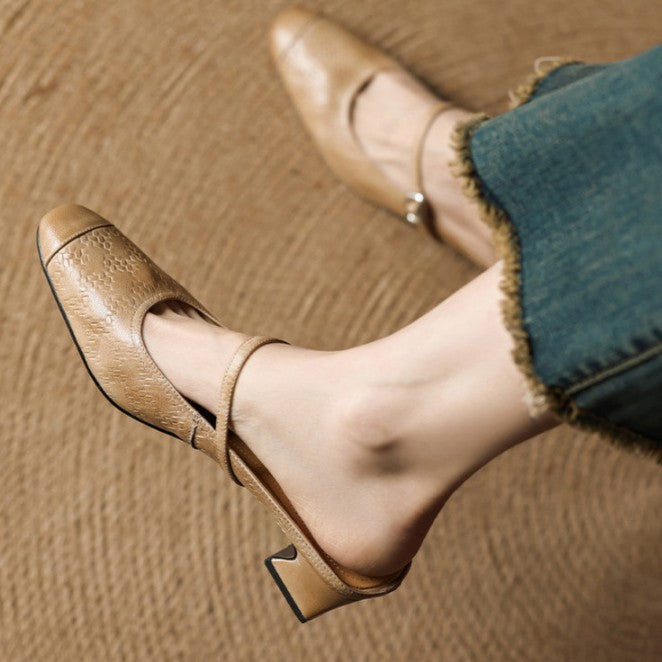 Women's Strap Leather Mules