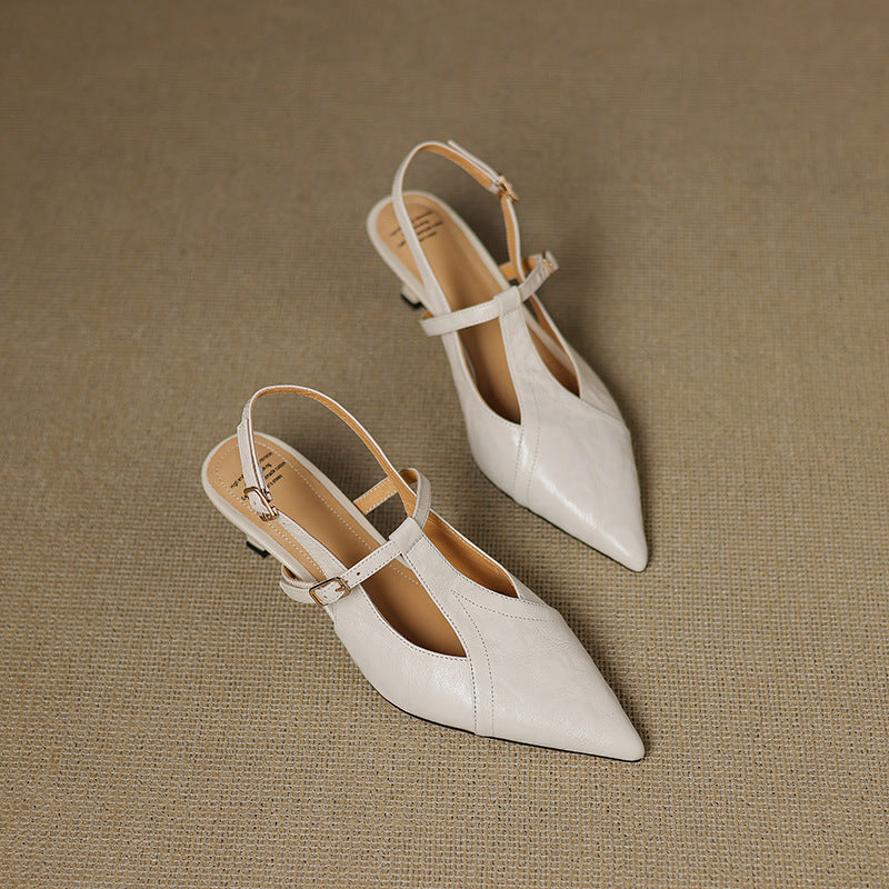Women's Pointed Leather Heels