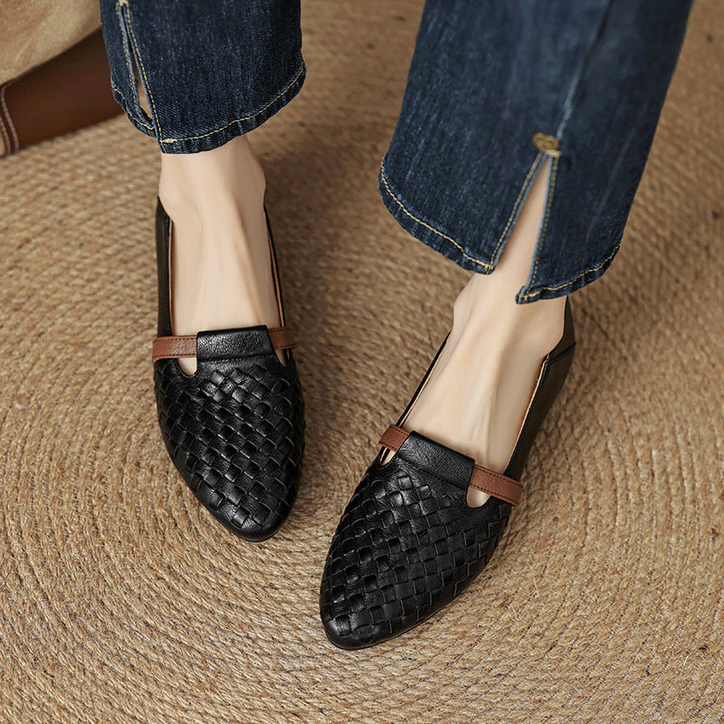 Women's Woven Leather Loafers