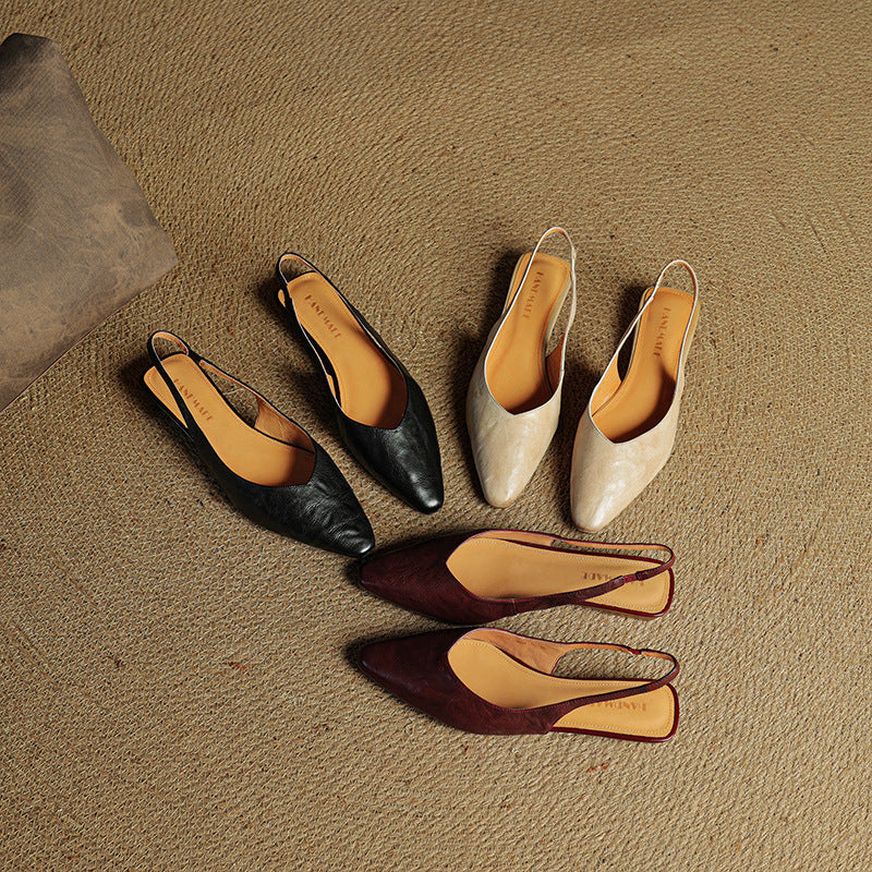 Women's Slingback Leather Flats