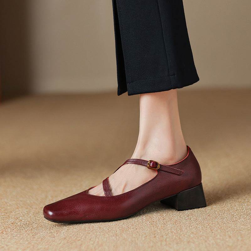 Women's Leather Mary Janes