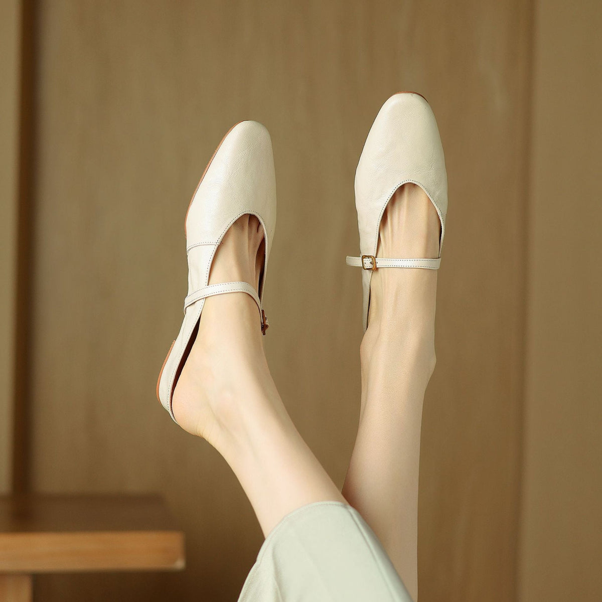 Women's Leather Strap Mules