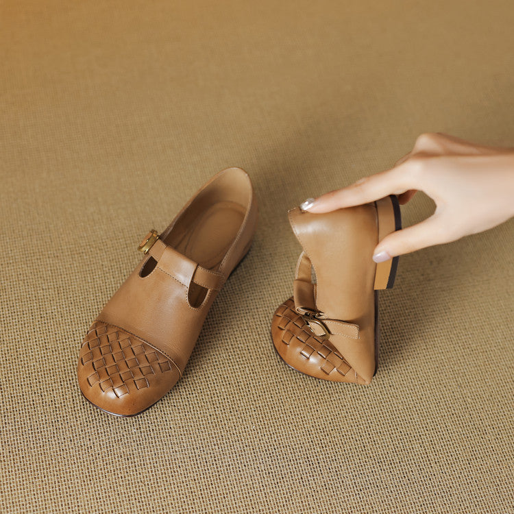 Women's Woven Leather Loafers