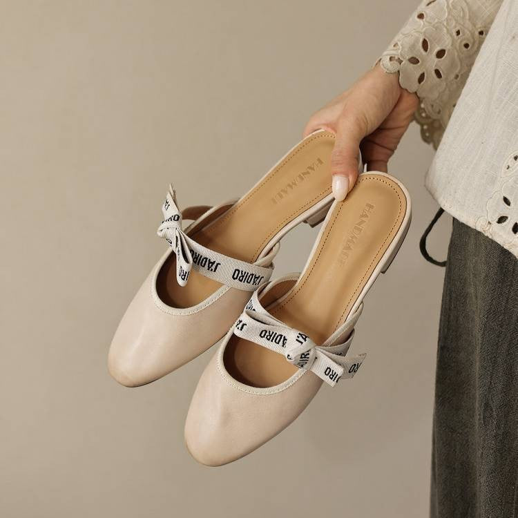 Women's Bow Leather Mules