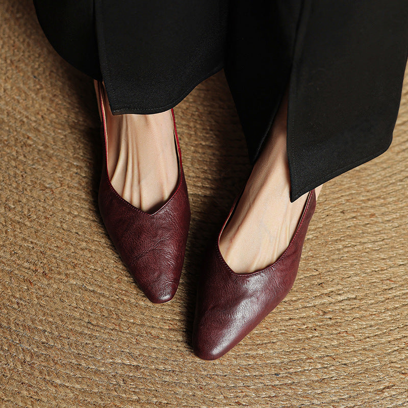 Women's Slingback Leather Flats