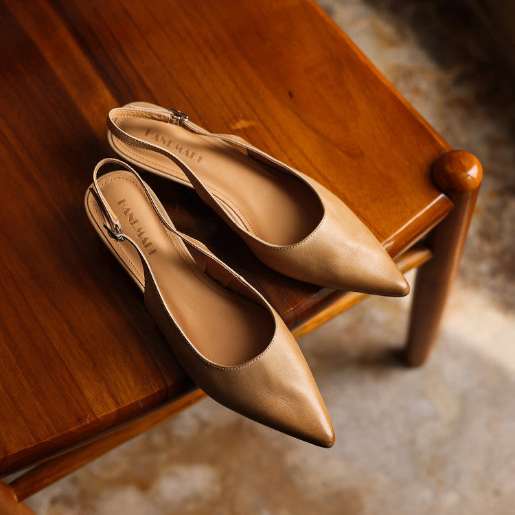 Women's Leather Slingback Heels