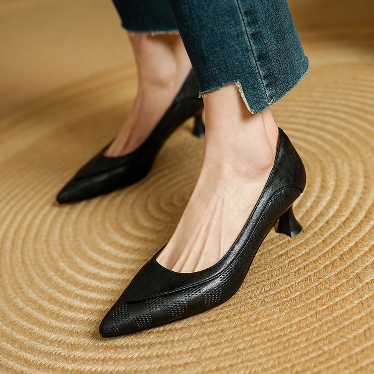 Women's Sculpt Leather Heels