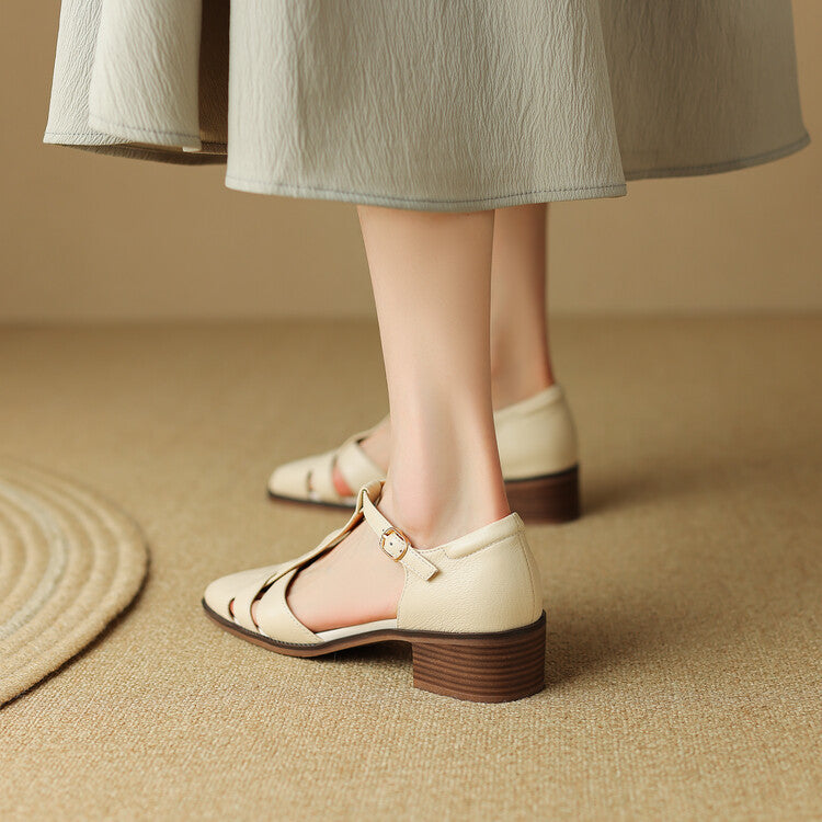 Women's Roman Leather Heels