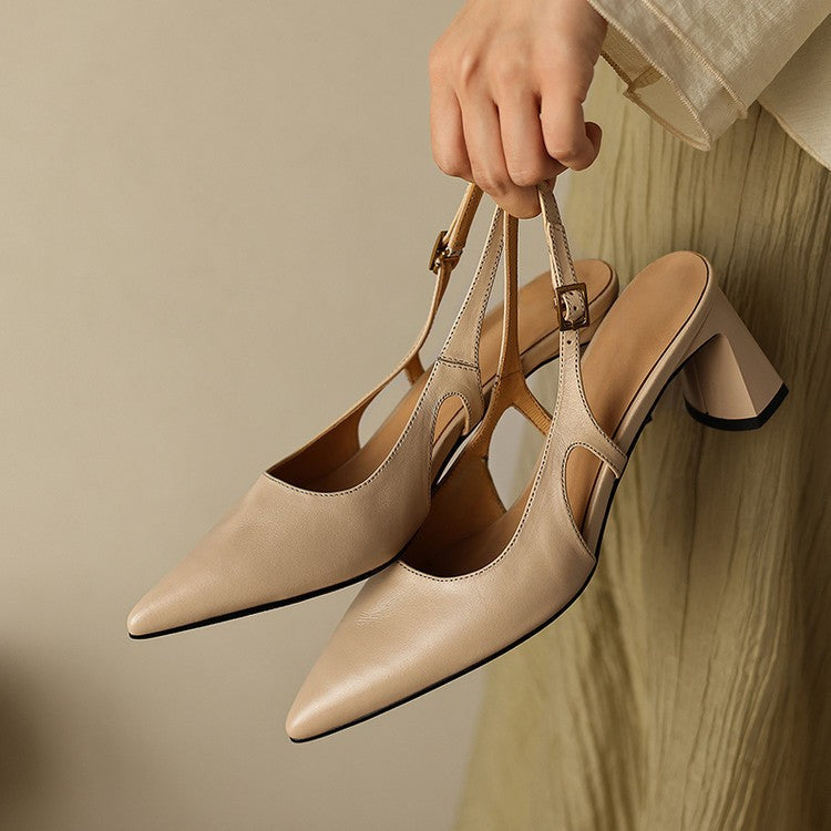 Women's Leather Slingback Heels
