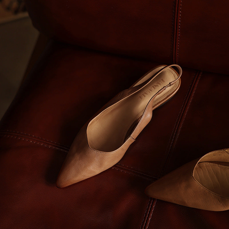 Women's Slingback Leather Flats
