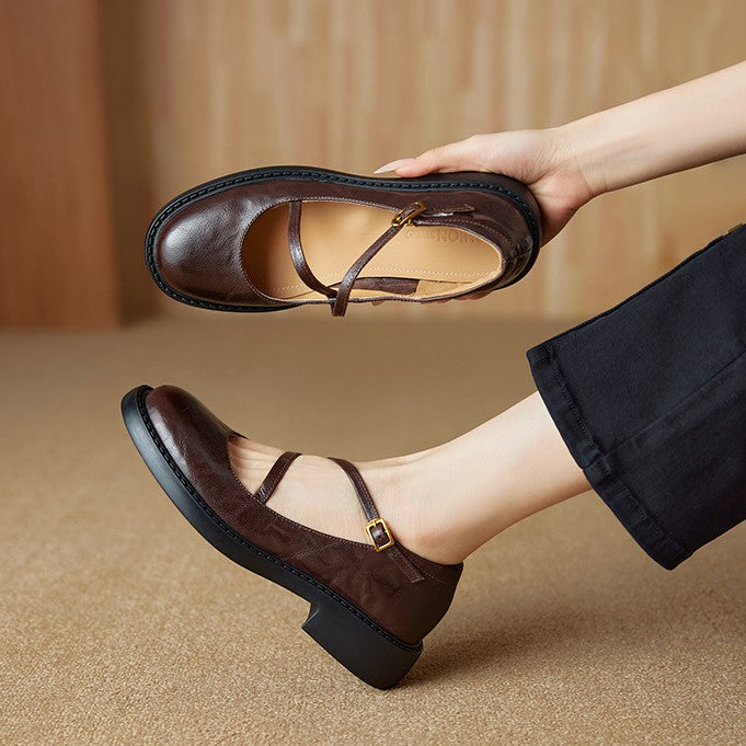 Women's Leather Mary Janes