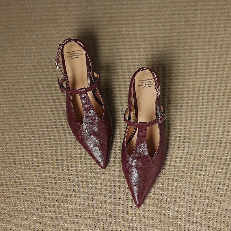 Women's Pointed Leather Heels