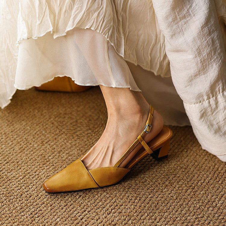 Women's Leather Slingback Heels