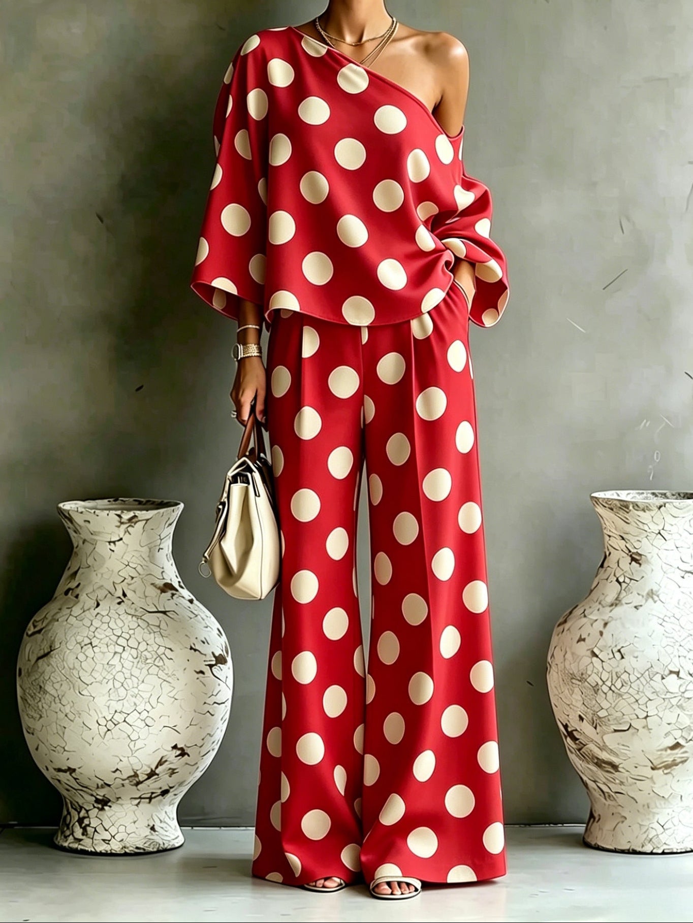 Vivienne™ | Elegant Polka Dot Two-Piece Set