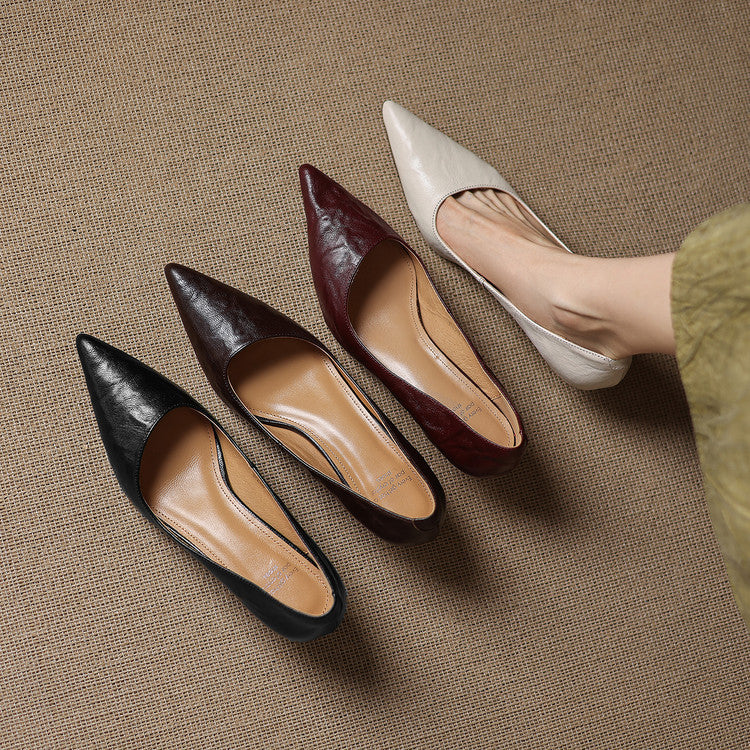Women's Leather Low Pumps
