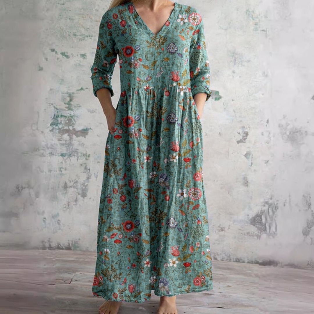 Corinna™ | V-Neck Floral Maxi Dress