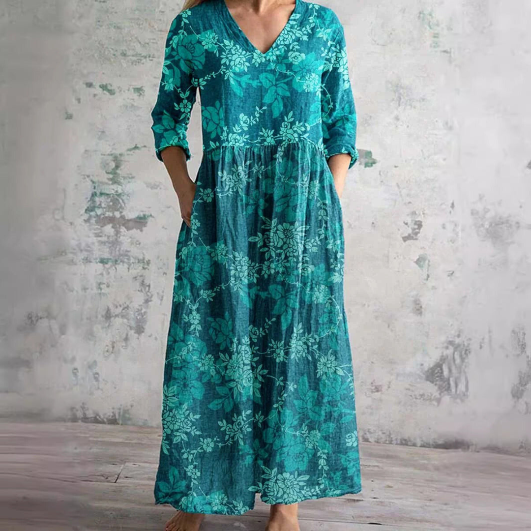 Corinna™ | V-Neck Floral Maxi Dress