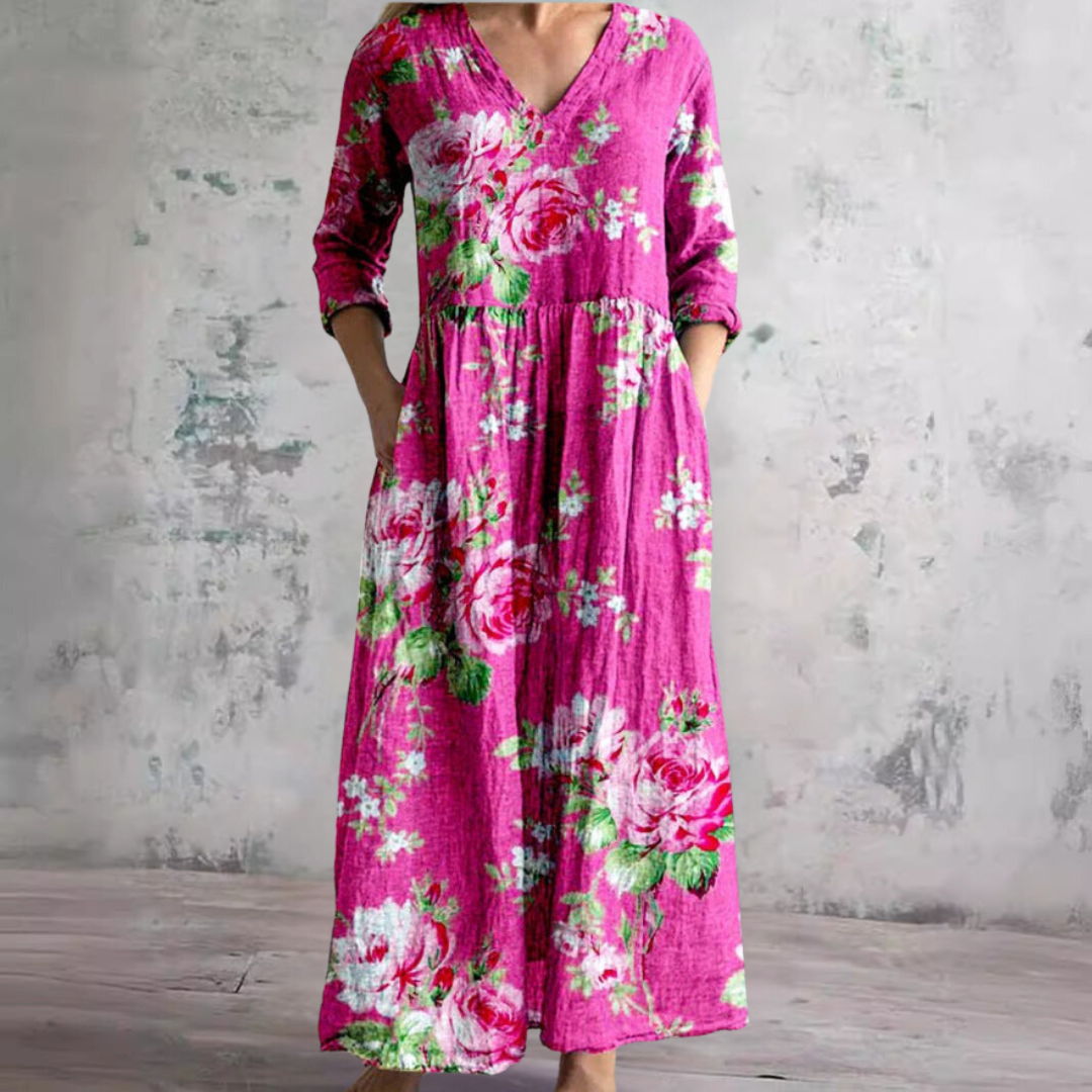 Corinna™ | V-Neck Floral Maxi Dress
