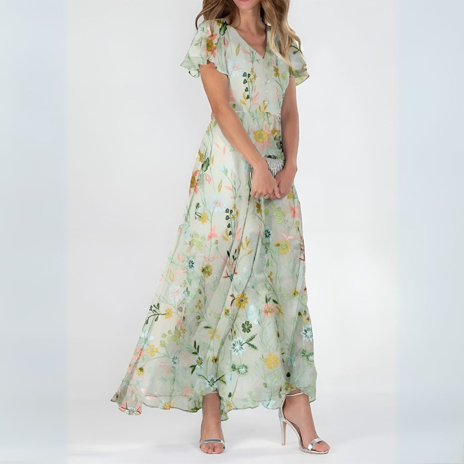 Celina™ | Floral Chiffon Maxi Dress