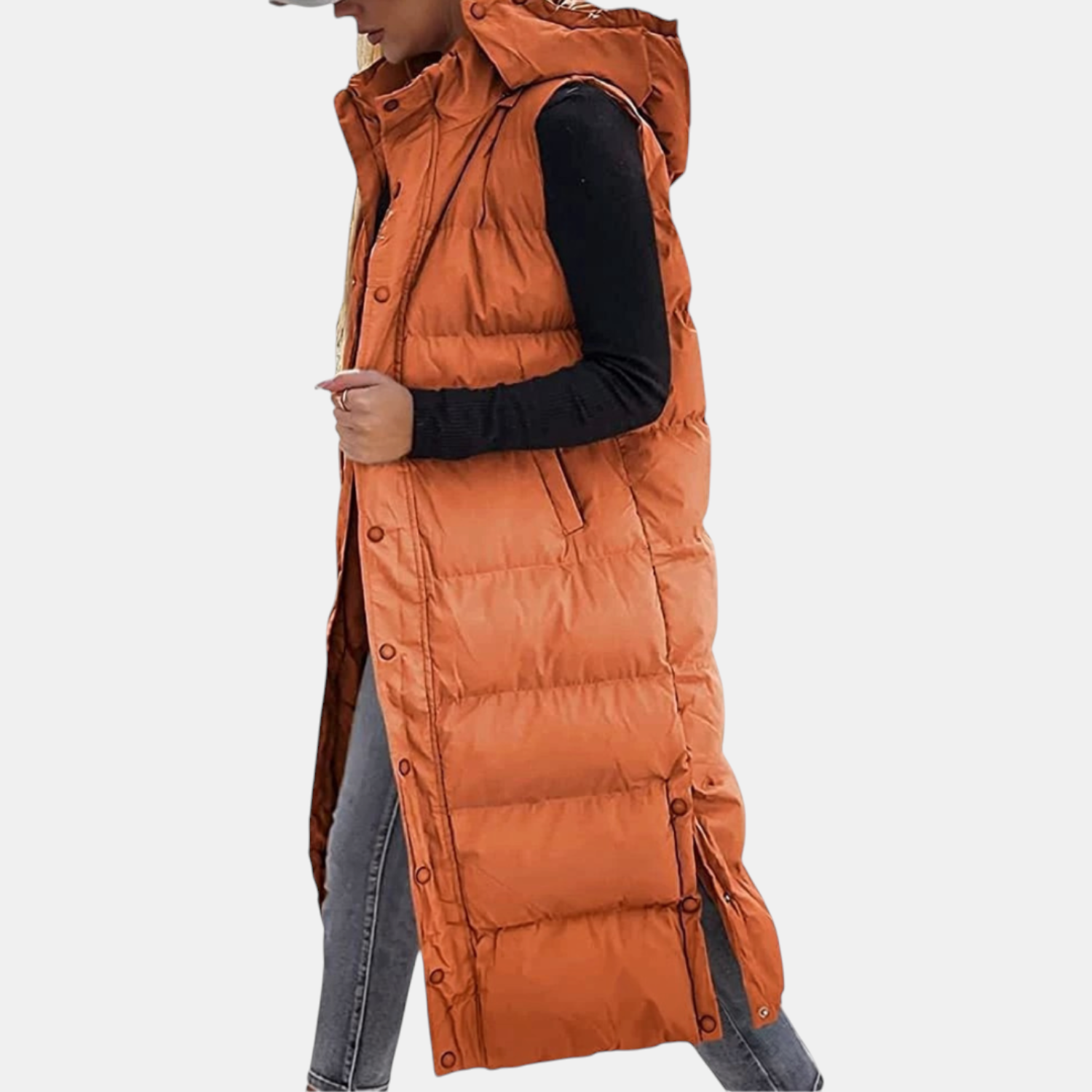 Eloise™ | Quilted Hooded Maxi Vest