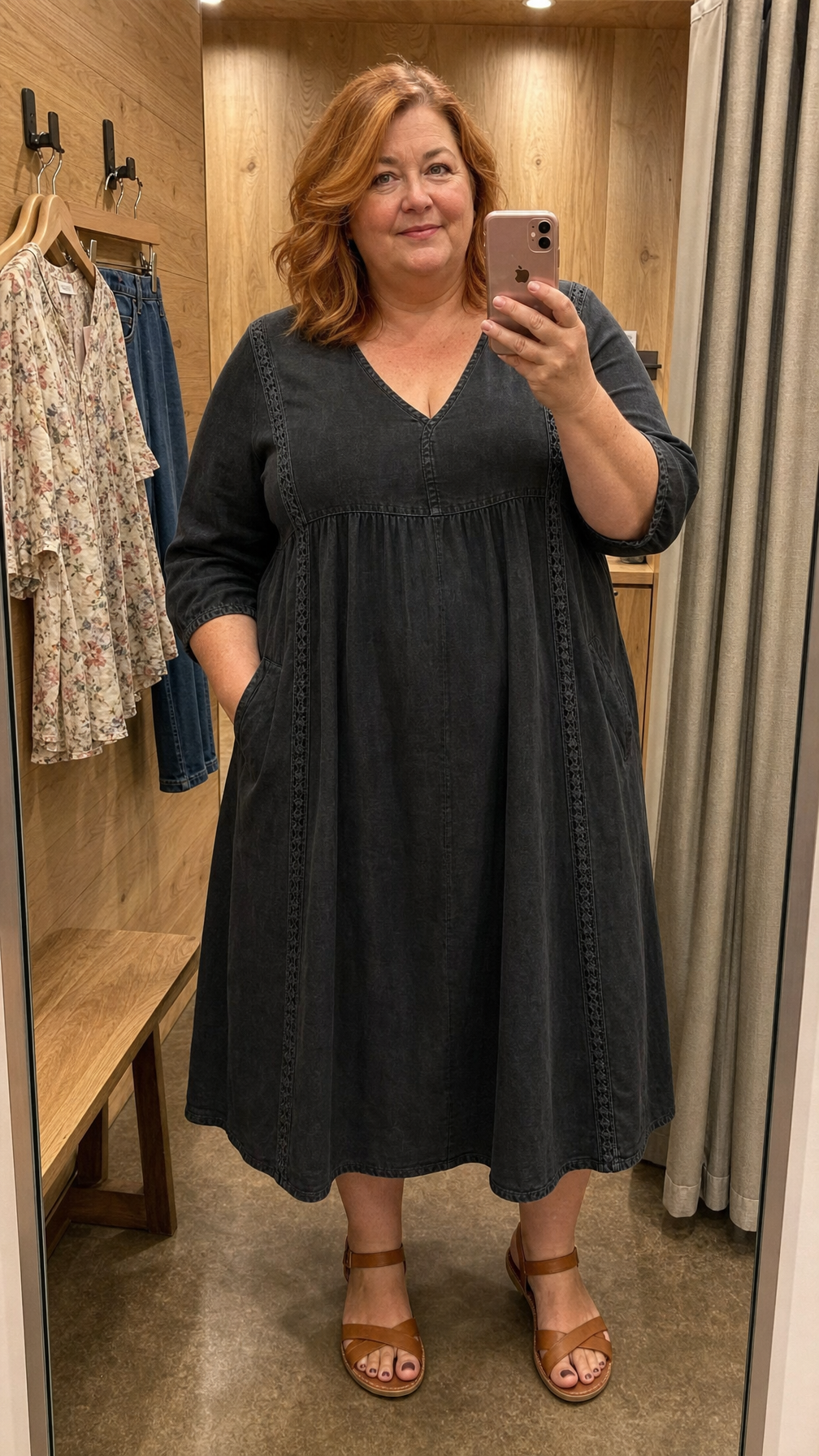 Brynlee™ | Lace-Trim Empire Maxi Dress