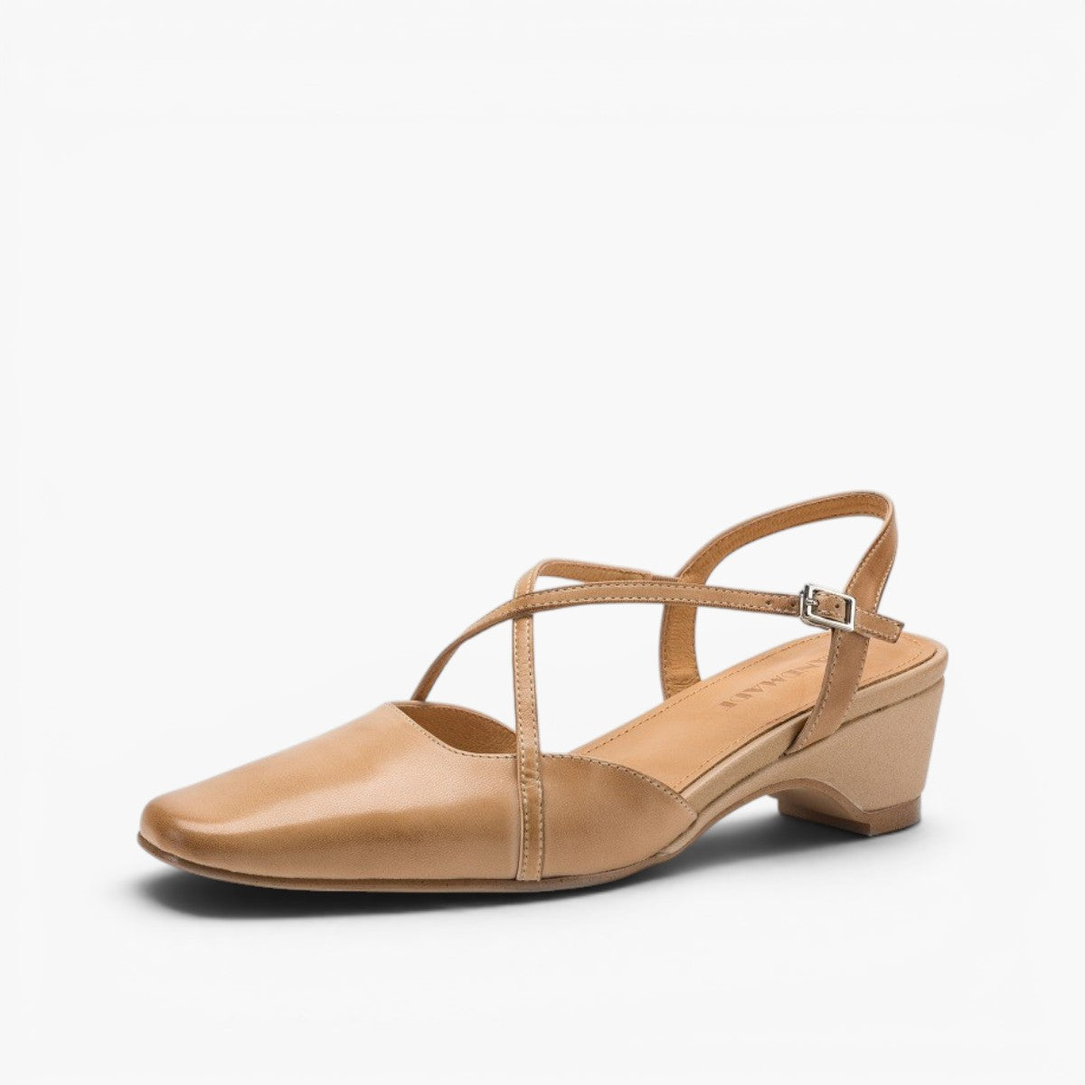Women's Cross-Strap Leather Slingback Heels