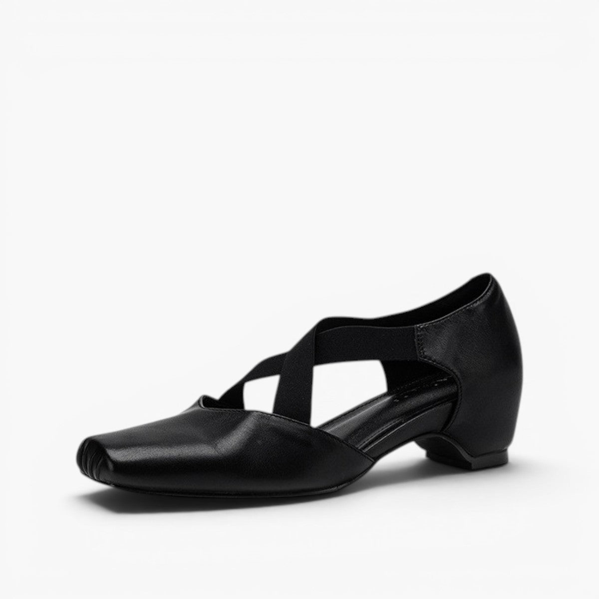 Women's Leather Cross-Strap Heels