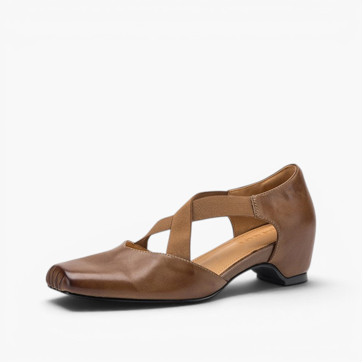 Women's Leather Cross-Strap Heels