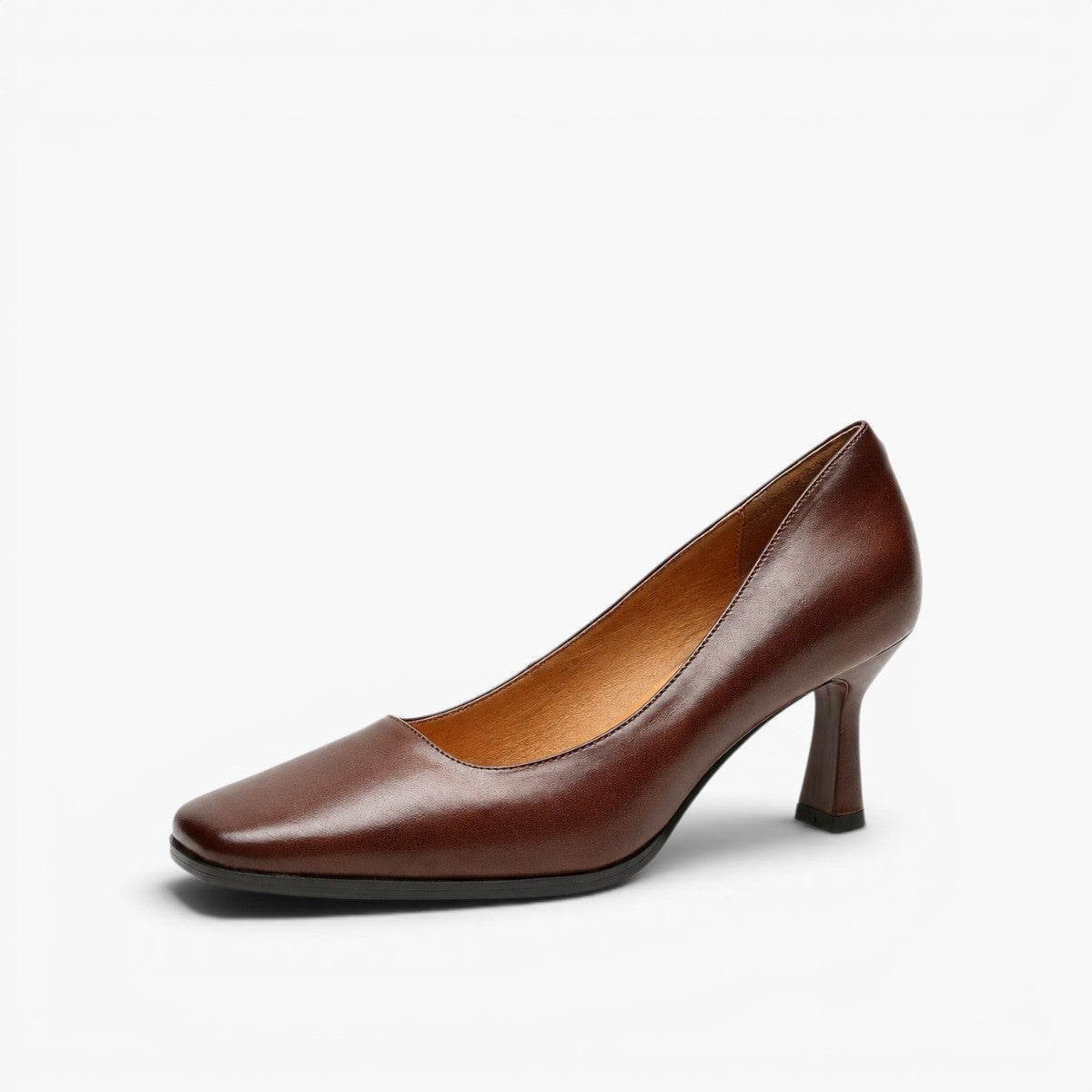 Women's Square Leather Pumps