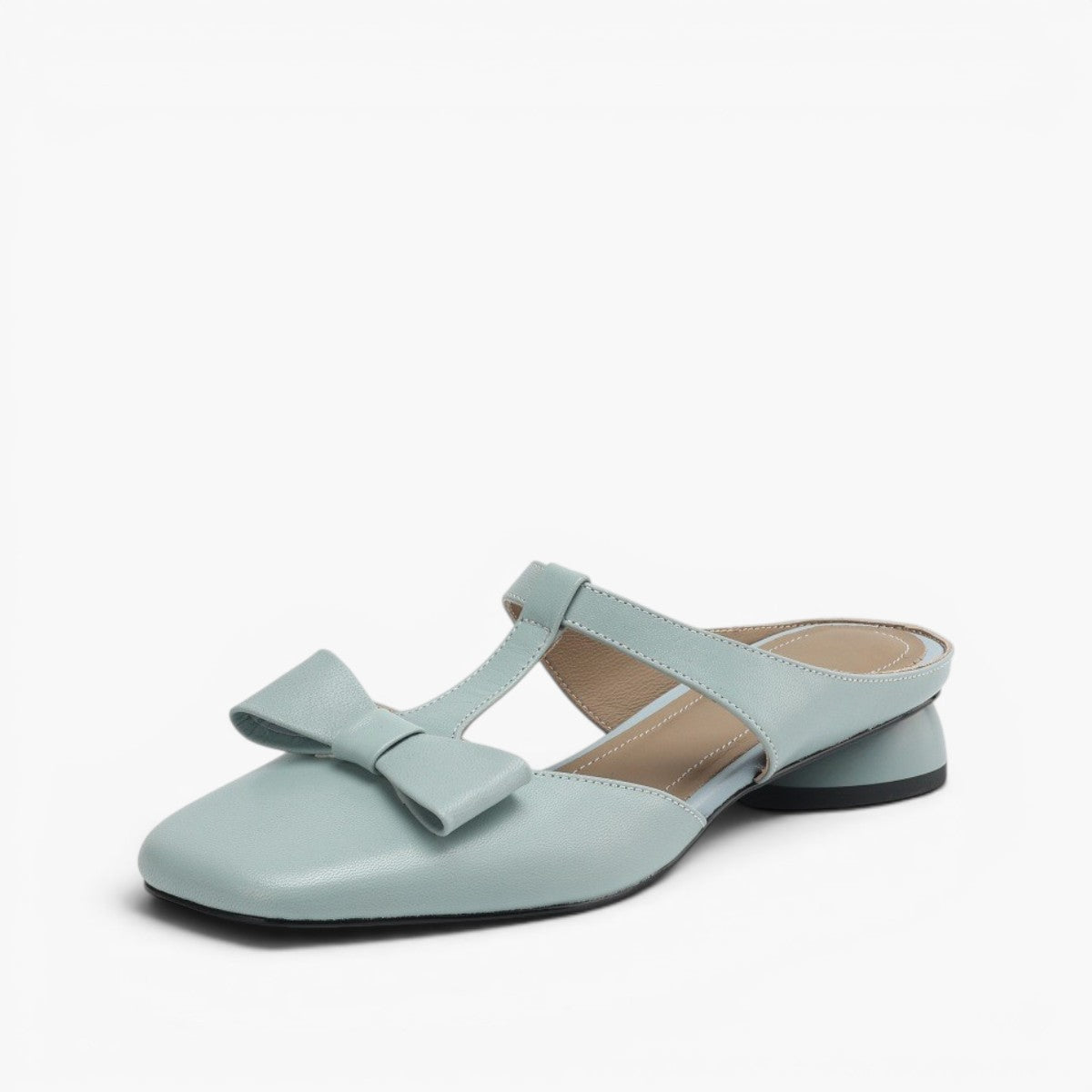 Women's Bow Lambskin Leather Mules