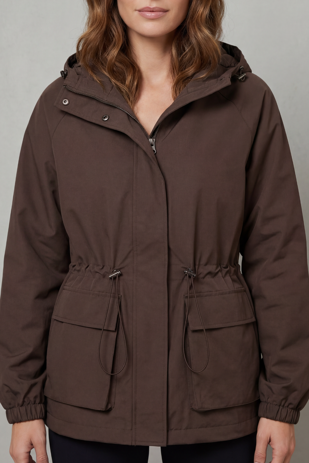 Women's Utility Style Drawstring Waterproof Jacket