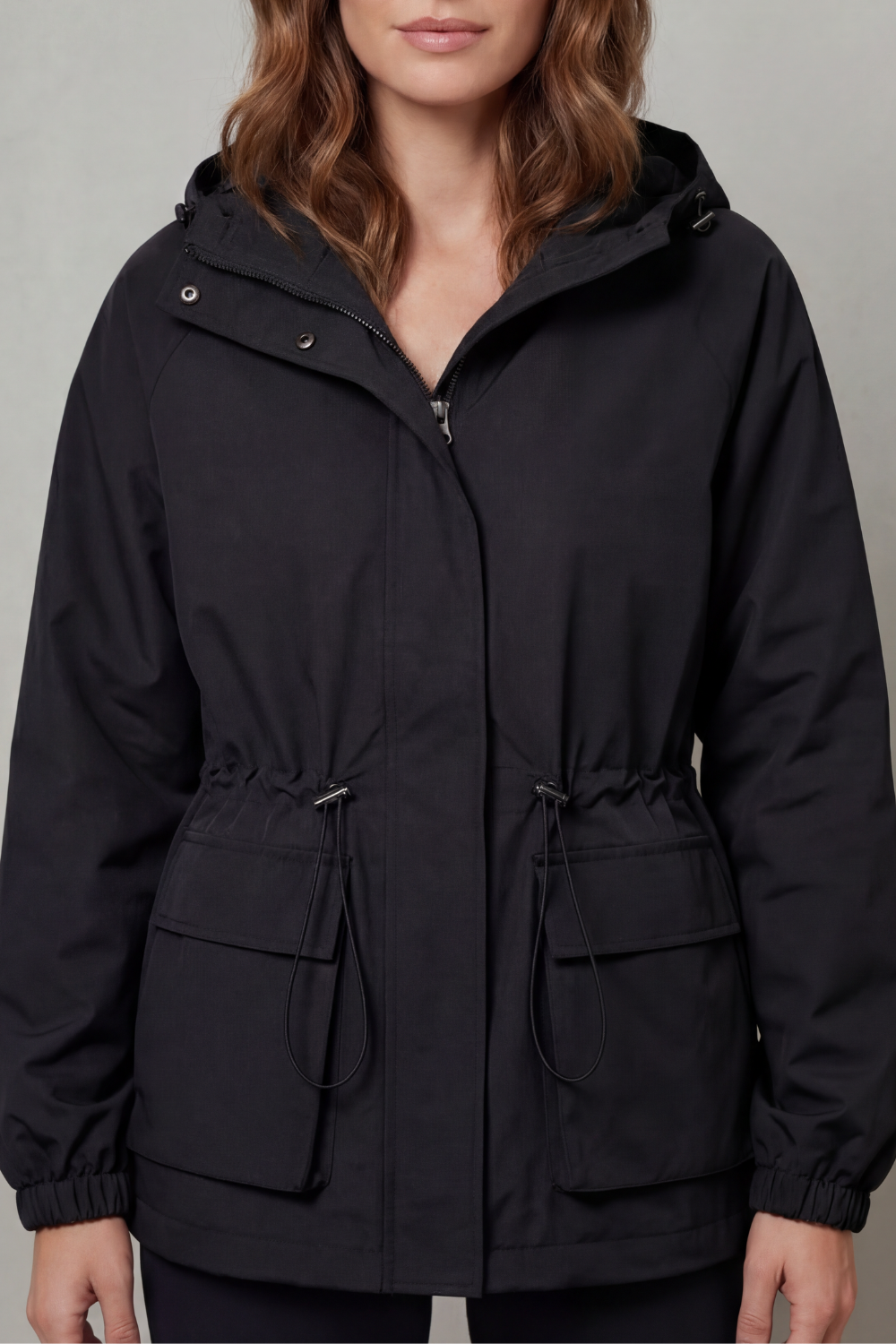 Women's Utility Style Drawstring Waterproof Jacket