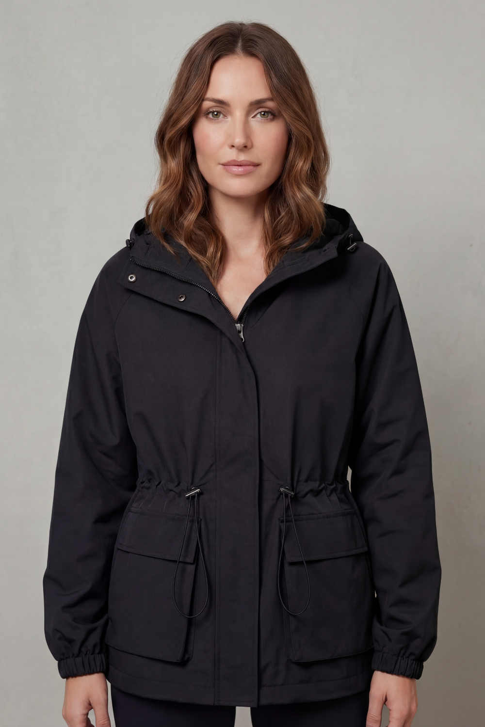 Women's Utility Style Drawstring Waterproof Jacket
