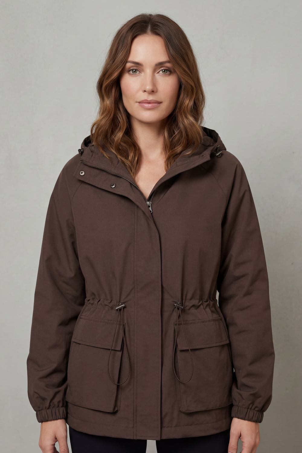 Women's Utility Style Drawstring Waterproof Jacket