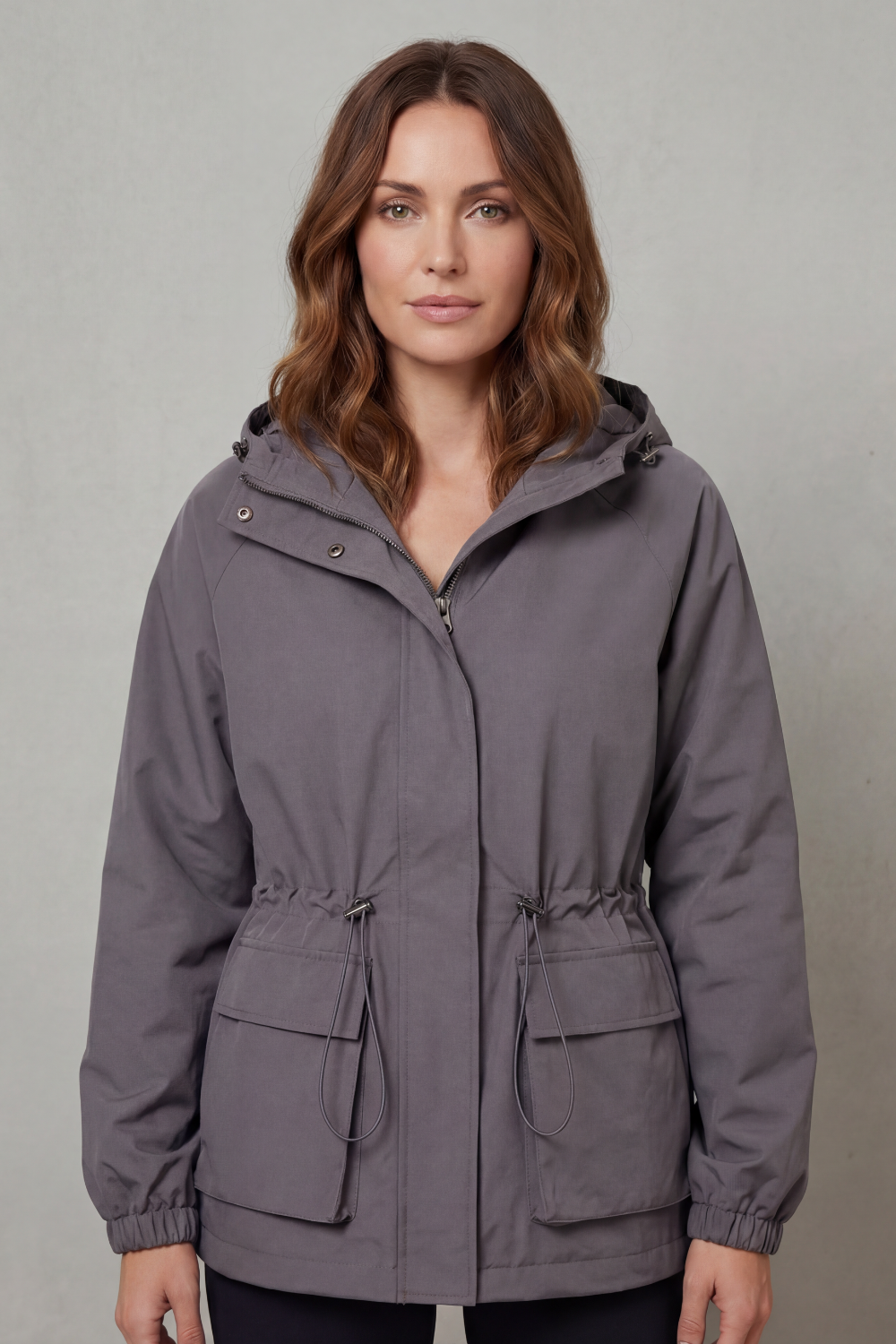 Women's Utility Style Drawstring Waterproof Jacket